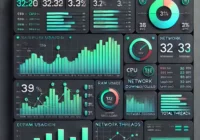 Dashboard di monitoraggio Raspberry Pi con Grafana e InfluxDB che mostra CPU, RAM, rete e threads.